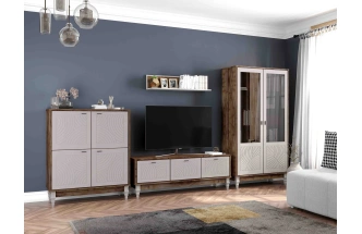 Полка навесная №1 Вирджиния, таксония / светло-серый софт