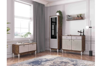 Полка навесная №1 Вирджиния, таксония / светло-серый софт