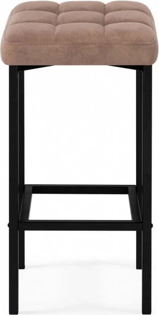 Барный табурет Лофт, микровелюр катания корица / черный матовый