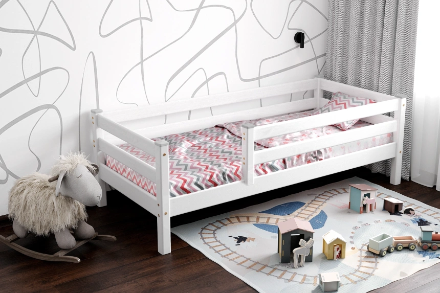 Детская кровать Софи, с бортиками, 80*190, белый лак