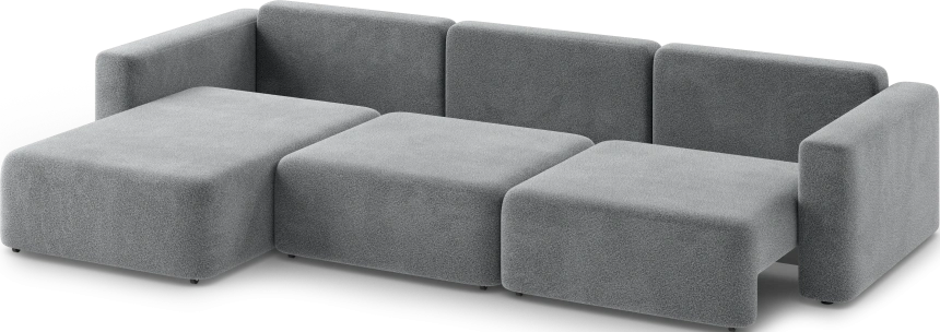 Диван угловой трехместный Дарио, модель 144, OVIS 83 (темно-серый)