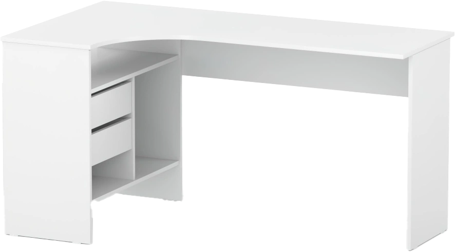Стол компьютерный левый СПм-25, белый