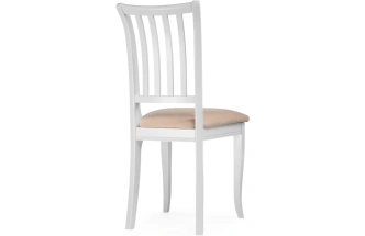 Деревянный стул Фрезино, велюр бежевый / белый