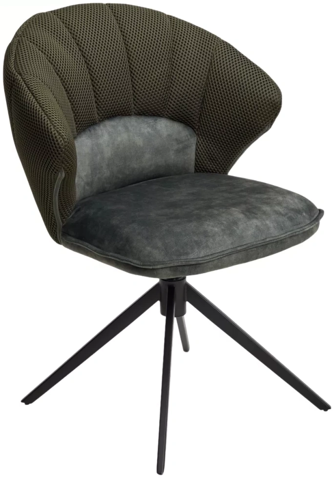 Стул Astra, поворотный, зеленый Sonic 77 ткань, 7525-156 велюр, черный каркас