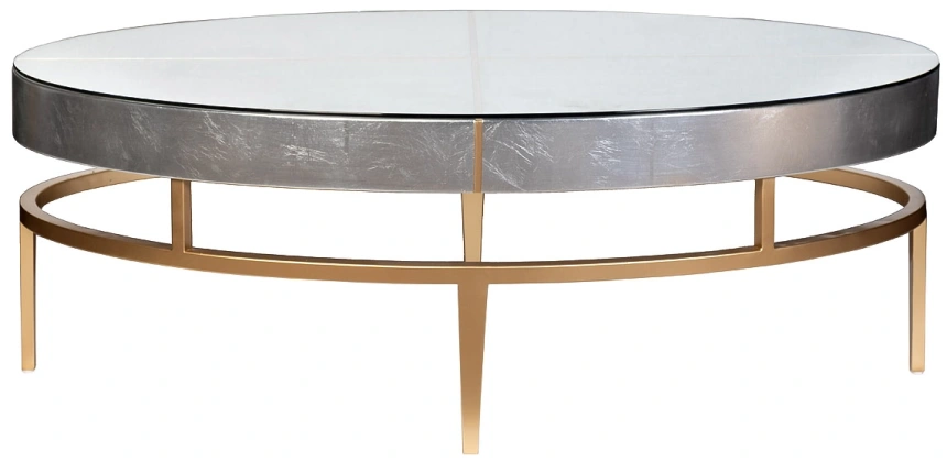 Журнальный стол Futuro, 132x76x46, МДФ, стекло, серебристый / золото