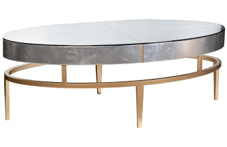 Журнальный стол Futuro, 132x76x46, МДФ, стекло, серебристый / золото