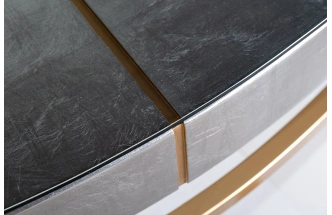 Журнальный стол Futuro, 132x76x46, МДФ, стекло, серебристый / золото