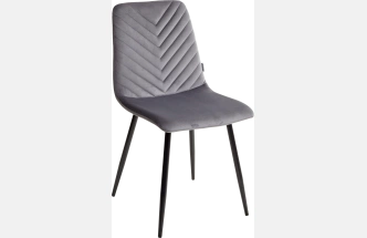 Стул Duke, мягкий, Bluvel-14 grey, велюр, черный каркас