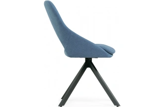 Стул Оливер, крутящийся, мягкий, синий / черный