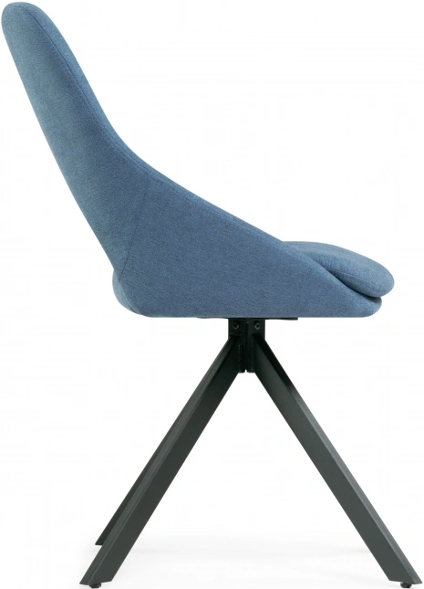 Стул Оливер, крутящийся, мягкий, синий / черный