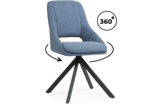 Стул Оливер, крутящийся, мягкий, синий / черный