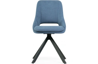 Стул Оливер, крутящийся, мягкий, синий / черный