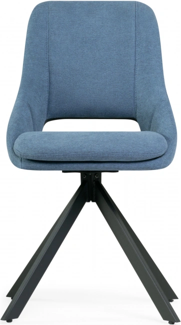 Стул Оливер, крутящийся, мягкий, синий / черный