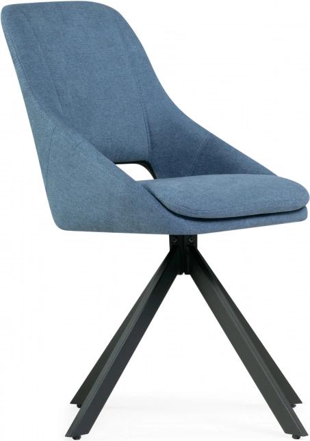 Стул Оливер, крутящийся, мягкий, синий / черный
