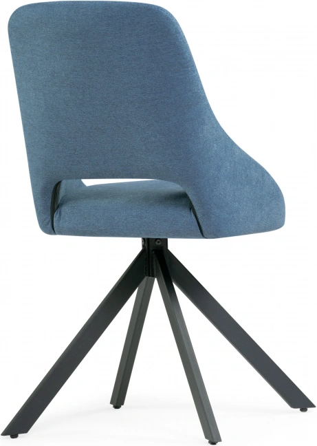 Стул Оливер, крутящийся, мягкий, синий / черный