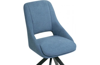 Стул Оливер, крутящийся, мягкий, синий / черный