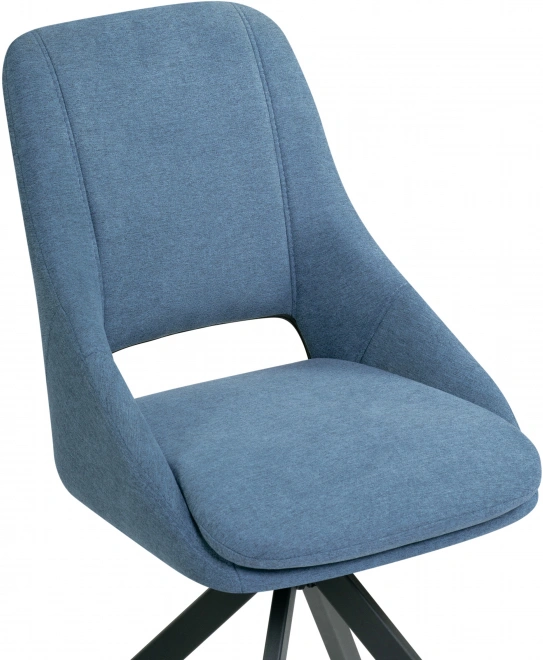 Стул Оливер, крутящийся, мягкий, синий / черный