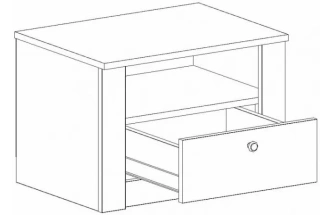 Тумба прикроватная Даллас, с ящиком, дуб винтерберг / таксония