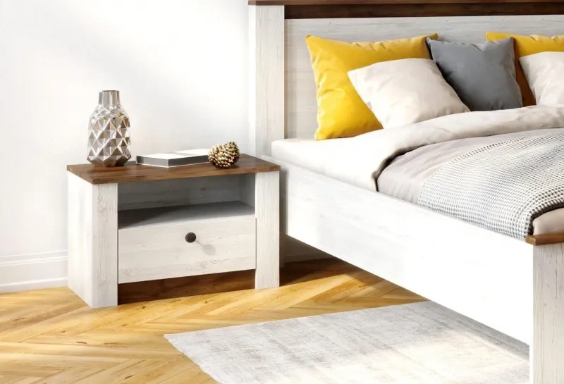 Тумба прикроватная Даллас, с ящиком, дуб винтерберг / таксония