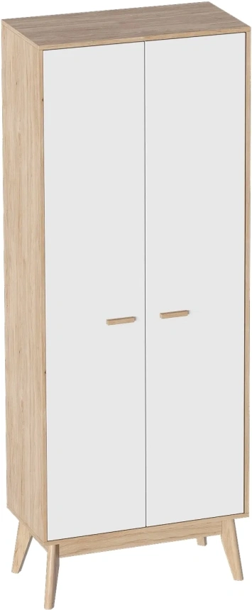 Шкаф распашной Калгари, дуб светлый / белый матовый