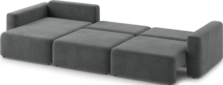 Диван угловой трехместный Дарио, модель 144, OVIS 86 (графитовый)