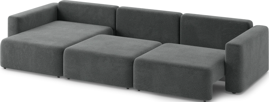 Диван угловой трехместный Дарио, модель 144, OVIS 86 (графитовый)