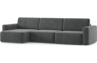 Диван угловой трехместный Дарио, модель 144, OVIS 86 (графитовый)