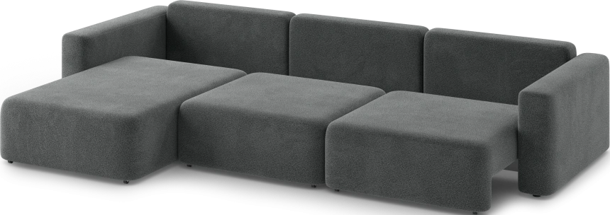Диван угловой трехместный Дарио, модель 144, OVIS 86 (графитовый)