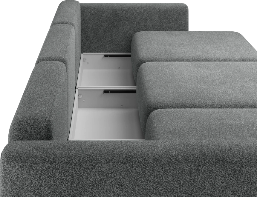 Диван угловой трехместный Дарио, модель 144, OVIS 86 (графитовый)