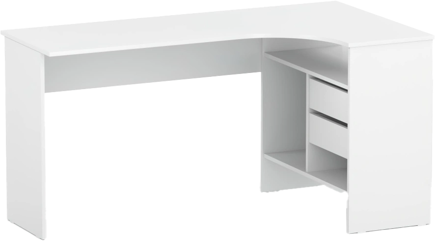 Стол компьютерный правый СПм-25, белый
