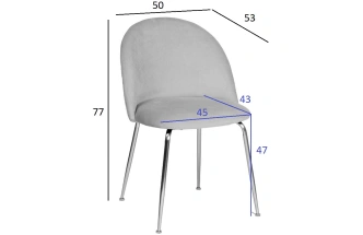 Стул 30C-301-1G LPI, мягкий, велюр, пепельно-розовый