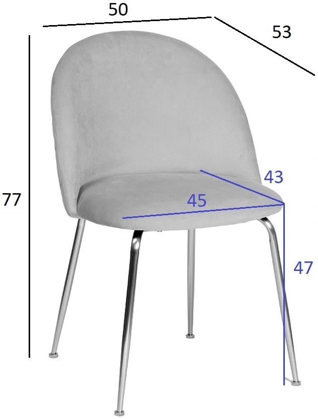 Стул 30C-301-1G LPI, мягкий, велюр, пепельно-розовый