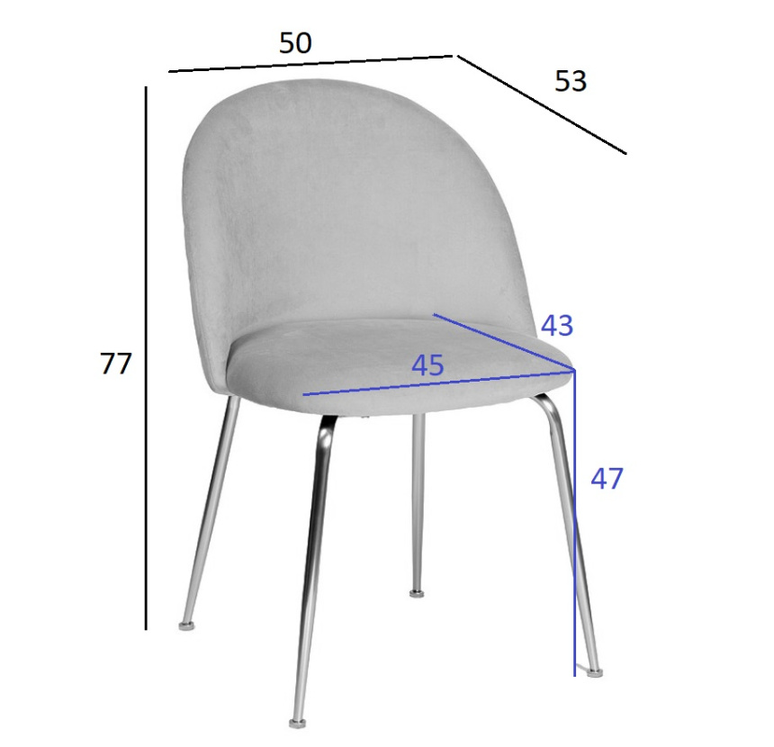 Стул 30C-301-1G LPI, мягкий, велюр, пепельно-розовый
