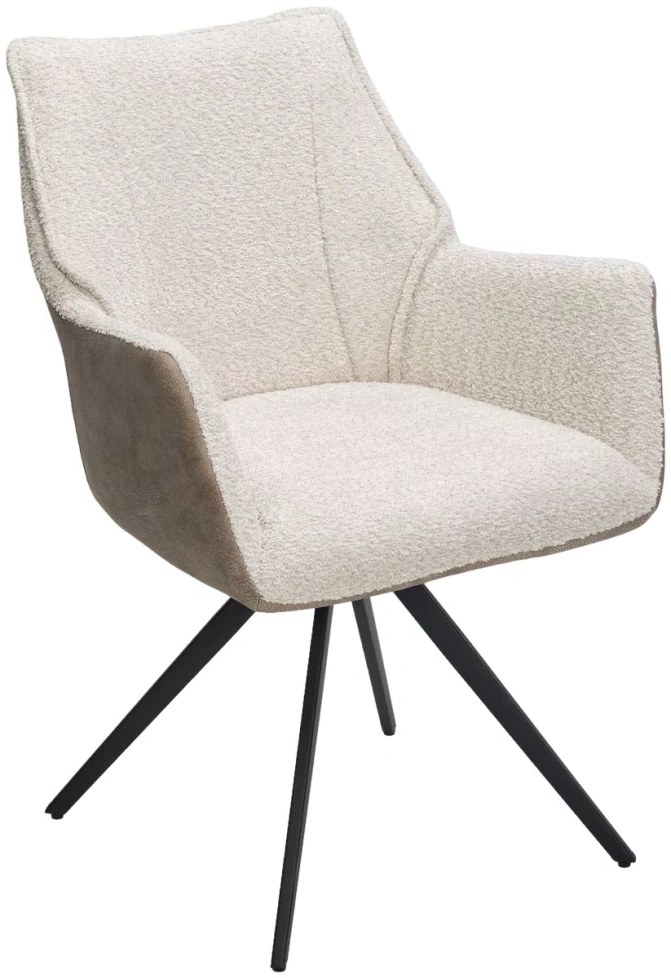 Стул Brevis, поворотный, XD841-02 бежевый, букле,GINO-101 бежевый, ткань, черный