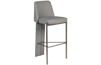 Барный стул 58DB-19307, искусственная кожа, серый