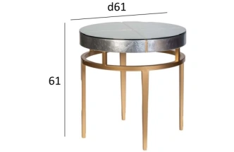 Журнальный стол Futuro, 61x61x61, МДФ, стекло, серебристый / золото