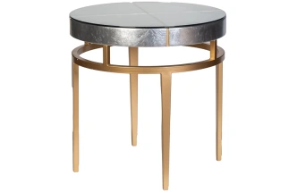 Журнальный стол Futuro, 61x61x61, МДФ, стекло, серебристый / золото