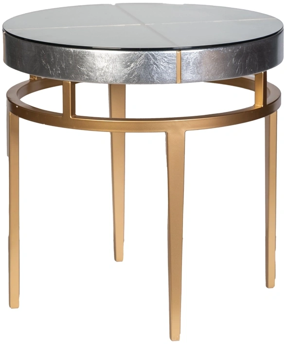 Журнальный стол Futuro, 61x61x61, МДФ, стекло, серебристый / золото