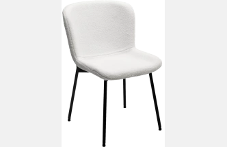 Стул Riya, мягкий, UF992-01 белый, teddy, черный каркас 
