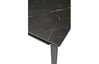 Кухонный стол раздвижной Cremona 140, KL-116 Черный мрамор матовый, итальянская керамика, черный каркас