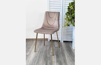 Стул Elli, мягкий, Bluvel-40 Бежевый, велюр, золотой каркас