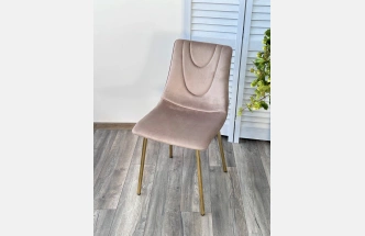 Стул Elli, мягкий, Bluvel-40 Бежевый, велюр, золотой каркас