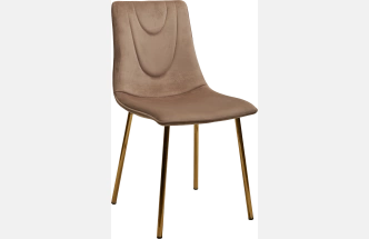 Стул Elli, мягкий, Bluvel-40 Бежевый, велюр, золотой каркас