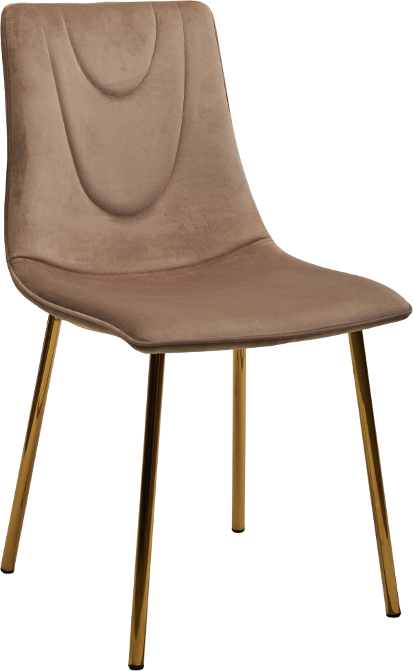 Стул Elli, мягкий, Bluvel-40 Бежевый, велюр, золотой каркас
