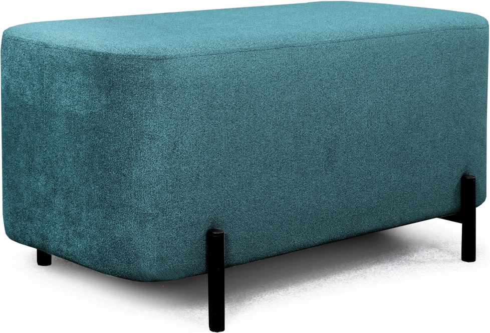 Банкетка Портленд, мягкая, на ножках, ткань торонто зеленый