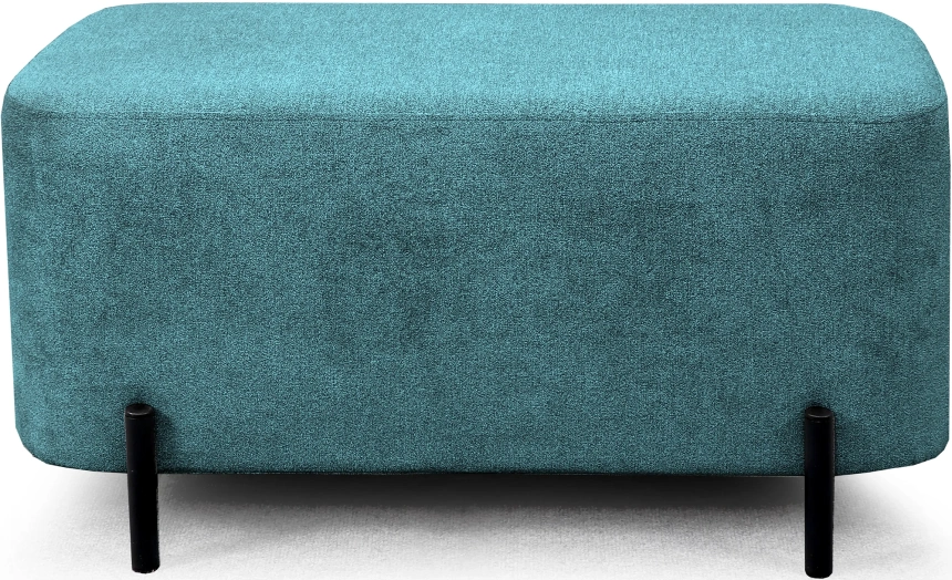 Банкетка Портленд, мягкая, на ножках, ткань торонто зеленый