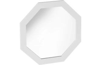 Зеркало Калгари, настенное, октагон, дуб светлый / белый матовый