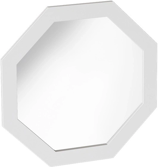 Зеркало Калгари, настенное, октагон, дуб светлый / белый матовый