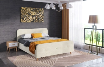 Кровать Сиерра 140, мягкая, полутораспальная, торонто бежевый