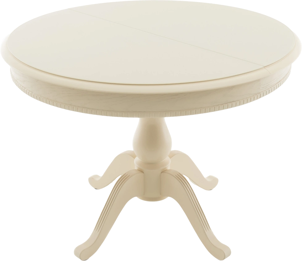 Кухонный стол Фабрицио 1, Glass, D 100, слоновая кость, стекло, каркас слоновая кость